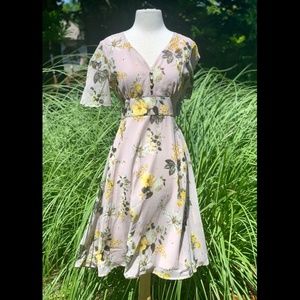 NEIMAN MARCUS NWT FLORAL CHIFFON DRESS 6